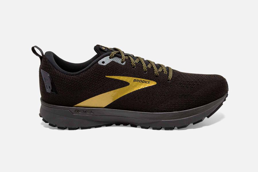 Revel 4 Road Brooks Running Shoes NZ Mens - Black/Gold - AVPTYC-218